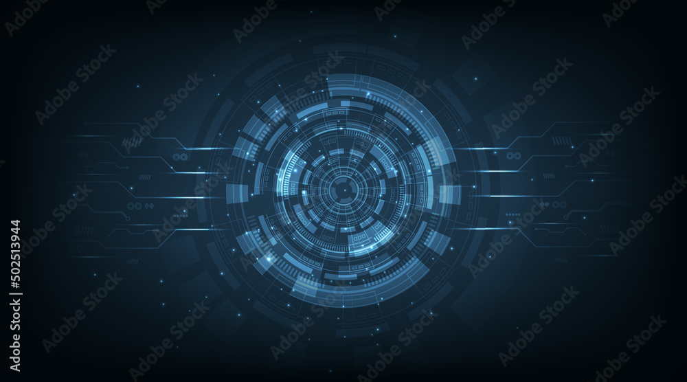 Poster blue abstract technology background concept.futuristic digital innovation background. vector illustr