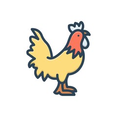 Color illustration icon for cocks