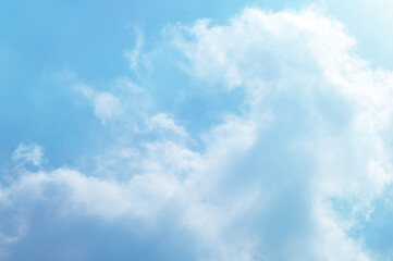 Blue sky with white cloud. The summer heaven is colorful clearing day Good weather and beautiful nature in the morning.