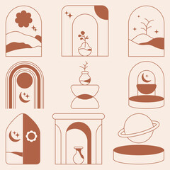 Collection of aesthetics element graphic art. great use for aesthetics style element