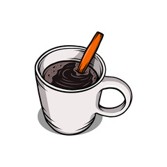 Coffee cup vector illustration. Coffee icon. Coffee cup logo. Hand-drawn style