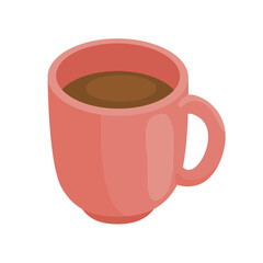 red coffee cup isometric