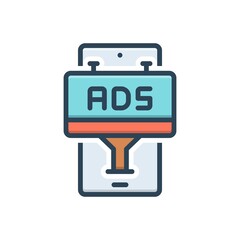 Color illustration icon for advertisements