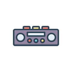 Color illustration icon for av audio