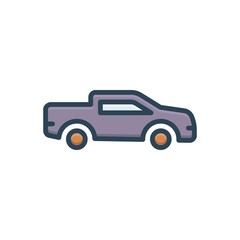 Color illustration icon for lorry