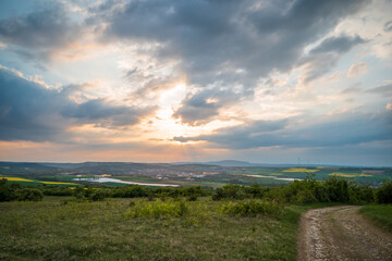 Obraz premium sunset over the countryside, 