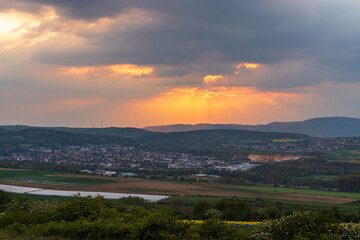 sunset over the city