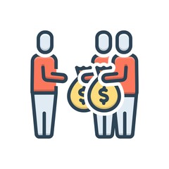 Color illustration icon for donors