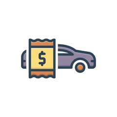 Color illustration icon for fares