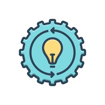 Color illustration icon for implementation