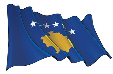 Waving Flag of Kosovo