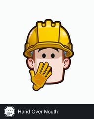 Construction Worker - Expressions - Hand Over Mouth
