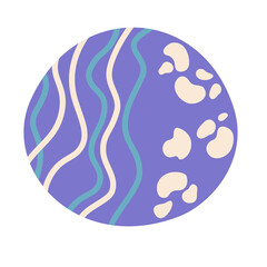 Planet. Cute cartoon galaxy, space, solar system elements. Isolated design elements for children. Stickers, labels, icons, infographics for kids. Vector Hand draw illustration