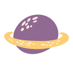 Planet. Cute cartoon galaxy, space, solar system elements. Isolated design elements for children. Stickers, labels, icons, infographics for kids. Vector Hand draw illustration