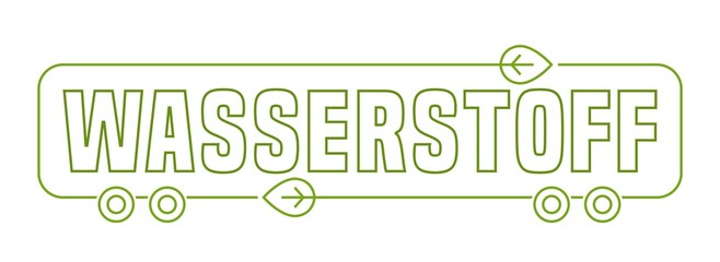 Fototapeta premium Green hydrogen production. Renewable energy source. H2 fuel plant sign.