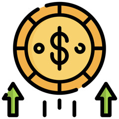 PROFIT filled outline icon,linear,outline,graphic,illustration