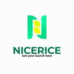 business logo design, company logo design, professional logo design, letter N, rice beans logo, suitable for professional business 