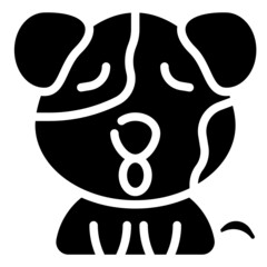 UNHAPPY glyph icon,linear,outline,graphic,illustration