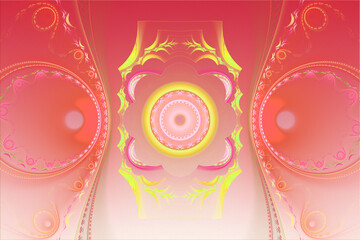 The Light of Geometry Magical Composition Red Cover Background Illustration