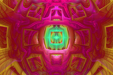 The Light of Geometry Magical Composition Red Cover Background Illustration