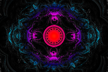 The Light of Geometry Magical Composition Red Cover Background Illustration