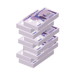 Uganda Shilling Vector Illustration. Uganda money set bundle banknotes. Paper money 10000 Ush. Flat style. Isolated on white background. Simple minimal design.
