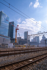 Fototapeta na wymiar 大阪の線路のある風景