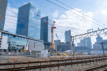 Fototapeta na wymiar 大阪の線路のある風景
