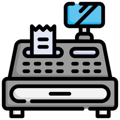 CASH REGISTER filled outline icon,linear,outline,graphic,illustration