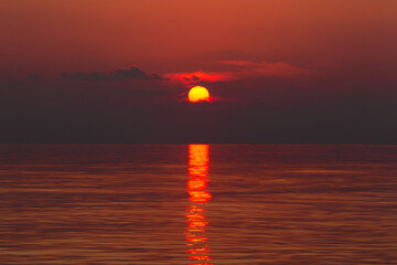 Sunset over sea of Maldives