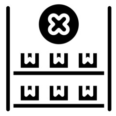 OUT OF STOCK glyph icon,linear,outline,graphic,illustration