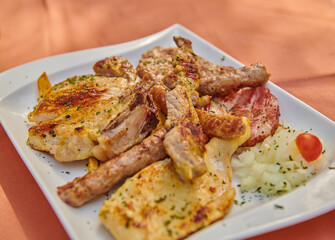 assorted different types of meat on a plate
