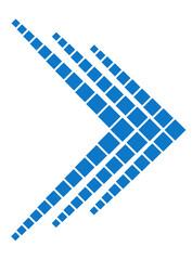 Wegweiser Symbol in blau aus Kästchen zeigt nach rechts