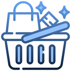 SHOPPING BASKET Gradient icon,linear,outline,graphic,illustration