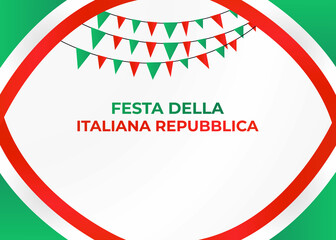 Obraz premium Festa Della Republic Day Concept, National Holiday Celebrate Background, poster, greeting card vector