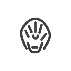 Swimming Hand Paddles line icon