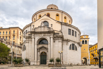 Fototapeta na wymiar View at the Church of Saint Vitus in the streets of Rijeka - Croatia