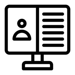 online learning line icon