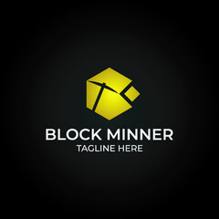 Fototapeta premium Block Miner Logo Simple