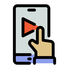 video lesson line color icon