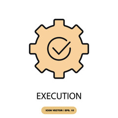 execution icons  symbol vector elements for infographic web