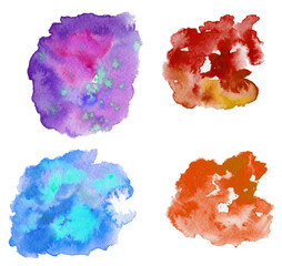 Abstract hand drawn colorful watercolor points