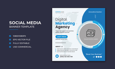 Digital marketing corporate social media post and instagram banner template