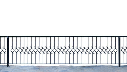 Modern Decorative Fence, Railing. Isolated Over White Background