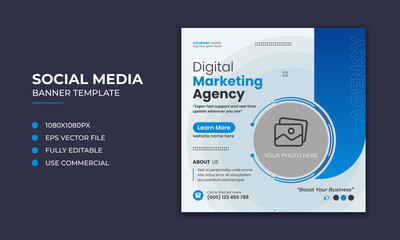 Digital marketing corporate social media post and instagram banner template