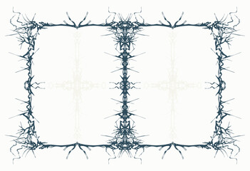 Book page design. Decorative botanical frame. Abstract royal pattern.