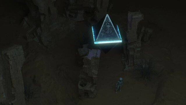 ufo and alien outside