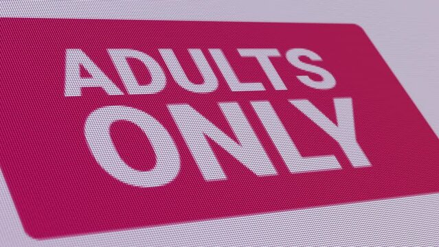 Banner Adults Only Close Up Commercial Explicit Business Concept Online Seamless Loop