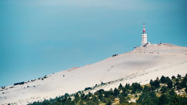 South side of the summit of Mont Ventoux, mountain in Provence region of southern France.