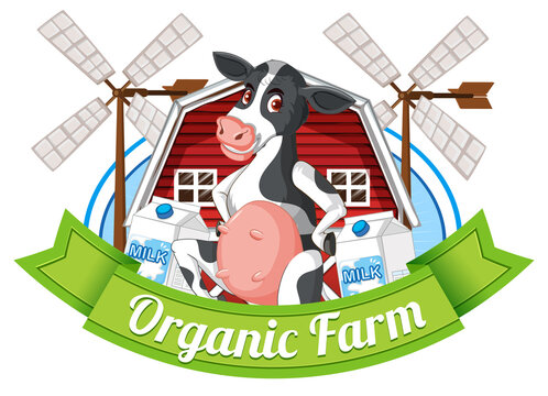 Logo design with fresh milk